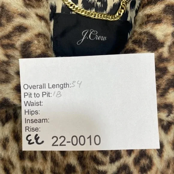 J. Crew Animal Trench Coat Double Leopard 00 Wool Textured - Picture 13 of 13